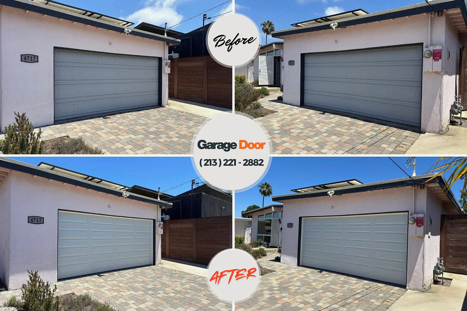 Before and after: garage door repair La Pine, OR